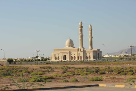 View of a Mosque from the street  Image taken near the village of Sur の写真素材