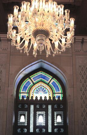 Architectural detail of Sultan Qaboos grear?t Mosque in Muscatのeditorial素材