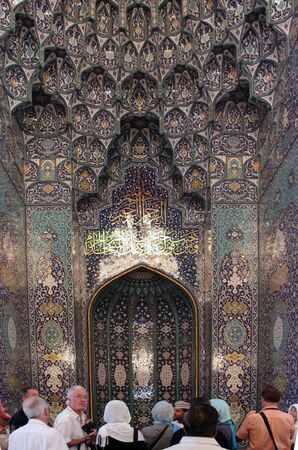 People inside the mosque in Omanのeditorial素材