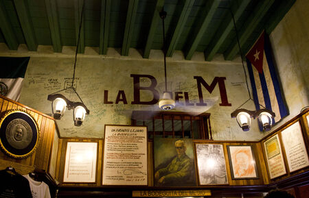 Havana, Cuba, August 10, 2012: Bodeguita del Medio, Bodeguita del Medio is a typical restaurant-bar of Havana (Cuba). It is a famous tourist destination because of the personalities which have patronized itのeditorial素材