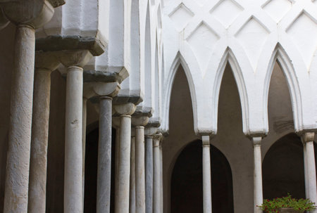 Amalfi, Italy: Amalfi Cathedral, Cloister of Paradise, built by Filippo Augustariccio between 1266 and 1268. The church is dedicated to the Apostle Saint Andrew.のeditorial素材