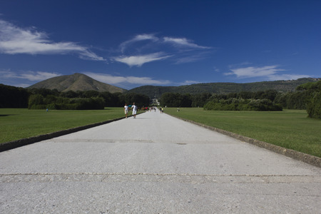 Caserta, Italy, August 14, 2014: Caserta Royal Palace, main park. In 1997, the palace was designated a UNESCOのeditorial素材