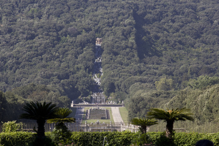 Caserta, Italy, August 14, 2014: Caserta Royal Palace, main park. In 1997, the palace was designated a UNESCOのeditorial素材