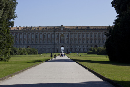 Caserta, Italy, August 14, 2014: Caserta Royal Palace, main park. In 1997, the palace was designated a UNESCOのeditorial素材