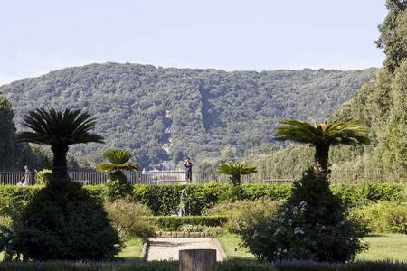 Caserta, Italy, August 14, 2014: Caserta Royal Palace, main park. In 1997, the palace was designated a UNESCOのeditorial素材