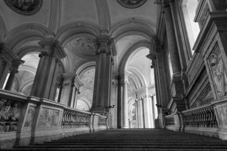 Caserta, Italy, August 14, 2014: Caserta Royal Palace, the honour Grand Staircase, projected by Italian Architect Luigi Vanvitelli in late 1700.のeditorial素材
