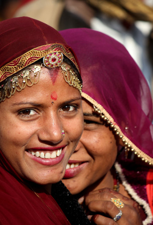 Pushkar, India, November 28, 2012: Beautiful Indian girl at Pushkar fair, in the Indian Rajasthan stateのeditorial素材