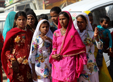Pushkar, India, November 28, 2012: Beautiful Indian girl at Pushkar fair, in the Indian Rajasthan stateのeditorial素材