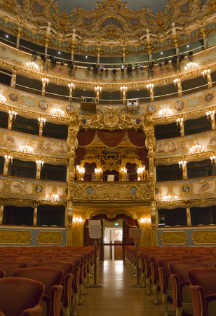 Venice, Italy June 5, 2014: Interior of La Fenice Theatre. Teatro La Fenice, \\\\\\\"The Phoenix\\\\\\\", is an opera house, one of the most famous and renowned landmarks in the history of Italian theatreのeditorial素材
