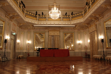 Sale Apollinee, Venice, inside La Fenice historical theathre of the cityの写真素材