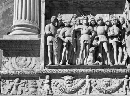 Castel dell Ovo, Naples, Italy, Bas relief detailのeditorial素材