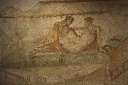 Pompei, Italy: Erotic Fresco from the largest Pompeii brothelのeditorial素材