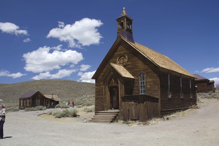 Bodie, California (USA): Bodie Bodie is the best preserved ghost town in California, an original mining town from the late 1800. Church detailの写真素材