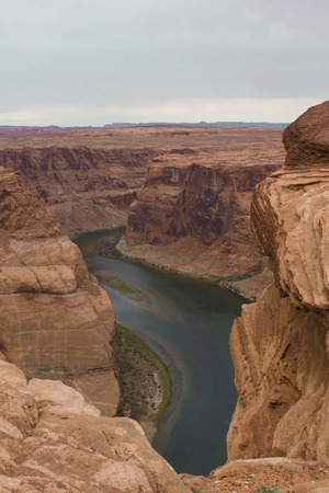 Horse shoe Bend, Colorado River, Page, Arizona (Usa), a fantastic shapes in the ancient sandstone.の写真素材
