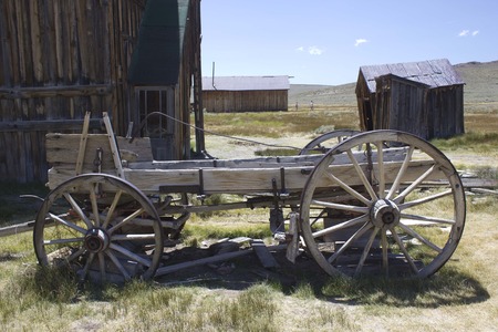 Bodie, California (USA): Bodie is the best preserved ghost town in California, an original mining town from the late 1800. old carriageの写真素材