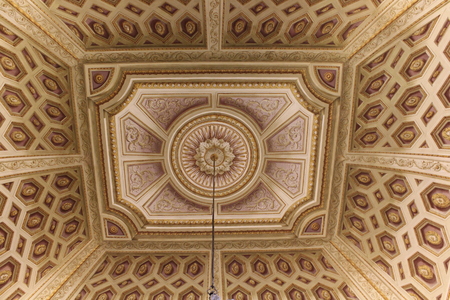Caserta, Italy: Beautiful ceiling inside the rooms of Reggia di Casertaのeditorial素材