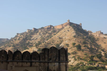 JAIPUR, INDIA - NOV 30: View from the distance of Amber Fort, the main touristic attraction in Jaipurのeditorial素材
