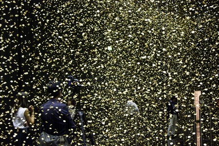 MILAN, ITALY - APRIL 7: Installation "Light is Time" by Citizen at Triennale di Milano, designed by architect Tsuyoshi Tane, during Milan Design Week 2014のeditorial素材