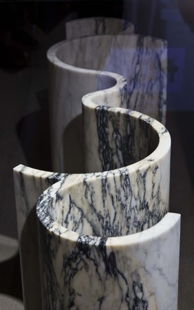 MILAN, ITALY - APR 11: Onda table by Cini and Stefano Boeri,  during the exhibition Solid Senses, where marble meets art and technology, at Salone del Mobile di Milano, on April 11 2014のeditorial素材