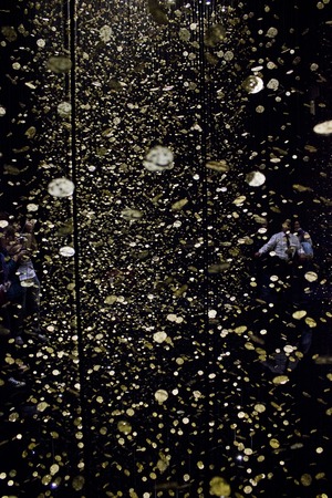 MILAN, ITALY - APRIL 12: Installation \"Light is Time\" by Citizen at Triennale di Milano, designed by architect Tsuyoshi Tane, during Milan Design Week 2014のeditorial素材