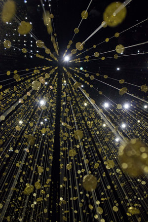 MILAN, ITALY - APRIL 12: Installation \Light is Time\ by Citizen at Triennale di Milano, designed by...