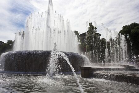 Milan, Italy, May 9 2014. Milan Sforza Castle main fountain.のeditorial素材