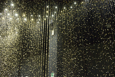 MILAN, ITALY - APRIL 7: Installation \"Light is Time\" by Citizen at Triennale di Milano, designed by architect Tsuyoshi Tane, during Milan Design Week 2014のeditorial素材