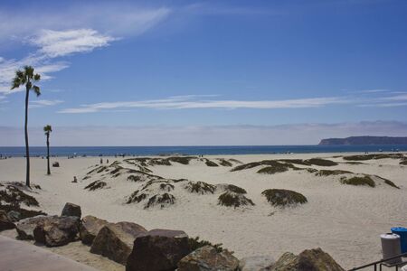 SAN DIEGO, USA - AUGUST 19 2013: Coronado beach, on Coronado Island in San Diego Bayのeditorial素材