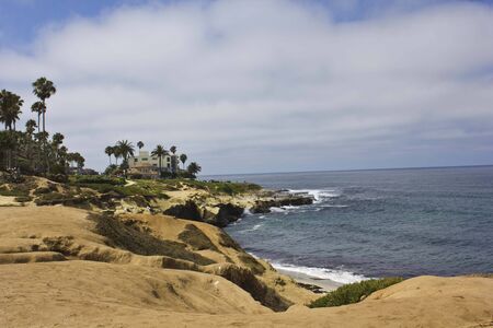 SAN DIEGO, USA - AUGUST 21 2013: La Jolla coastline, San Diego, scenic viewのeditorial素材