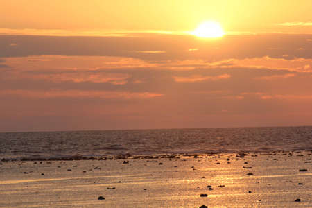 GILI ISLANDS, INDONESIA - JULY 10 2012: Scenic sunset on the sea at Gili Islands, Indonesiaのeditorial素材