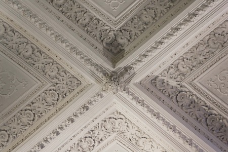 Architectural close up of the ceiling of Sintra Pena Palace, Portugalの写真素材