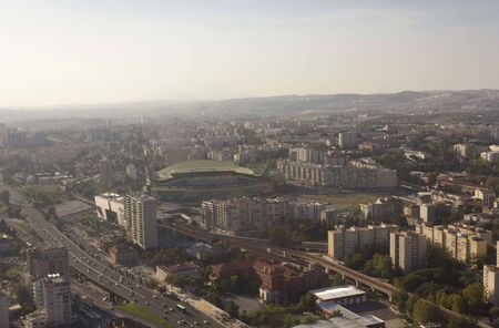 LISBON, PORTUGAL - OCTOBER 26 2014: Aerial view of Estadio Jose Alvalade stadium, the football stadium in Lisbon, Portugalのeditorial素材