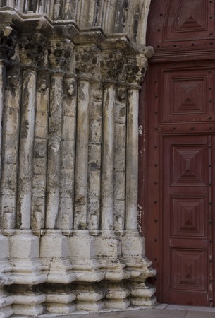 LISBON, PORTUGAL - OCTOBER 24 2014: Close up detail of the entrance doorway of Convento do Carmo in Lisbon, Portugalのeditorial素材
