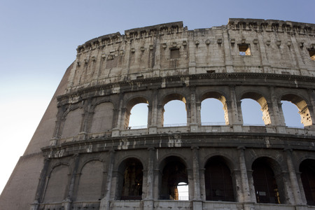 ROME, ITALY - JANUARY 1 2015: Close up detail of the external walls of Colosseum ruins in Rome, Italyのeditorial素材