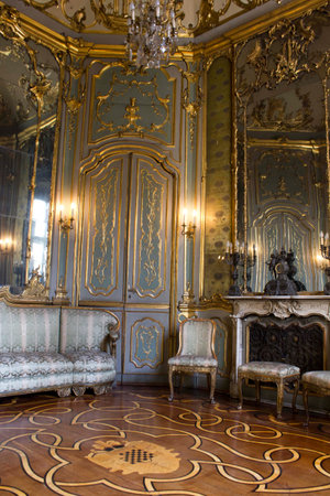 MILAN, ITALY - APRIL 16 2015: Interior of a room in the historic Litta Palace in Milan