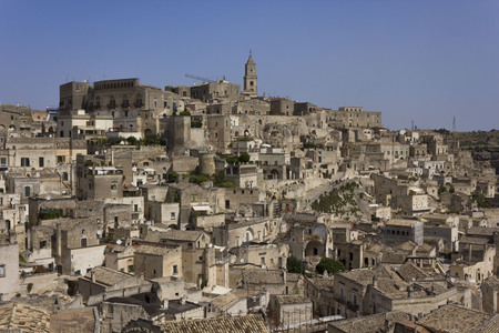 MATERA, ITALY - AUGUSt 25 2017: Day view of the historic Sassi district of Matera old townのeditorial素材