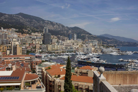 MONTE CARLO, MONACO - APRIL 25 2017: overview of the city of Monte carlo and its harbour