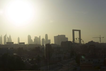 DUBAI, UAE - DECEMBER 30 2017: Dubai skyline at sunset timeのeditorial素材