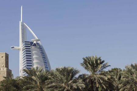 DUBAI, UAE- DECEMBER 29 2017: view of the top of Burj Al Arab buildingのeditorial素材