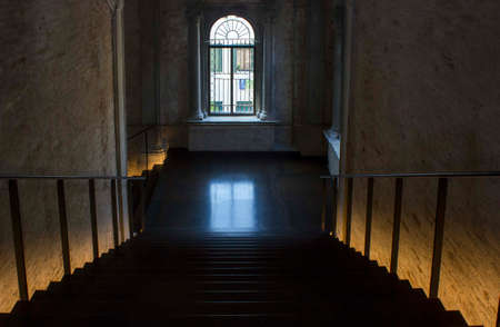 VENICE, ITALY - MAY 26 2016: staircase of the historic building of La Misericordia in Venice, Italyのeditorial素材
