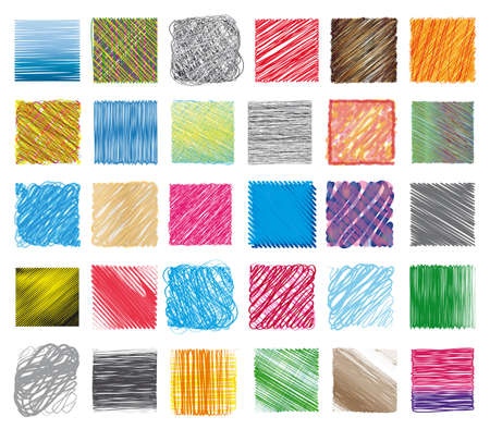 set of coloured swatches and texturesのイラスト素材