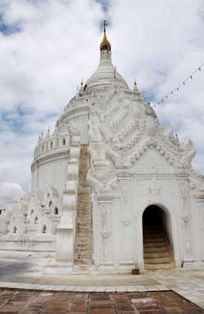 white marble pagoda in Mingun, Myanmarの写真素材