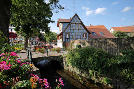 old style country village in Alsace, France old style country village in Alsace, France