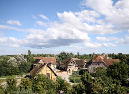 small quite old village  in Alsace, Franceの写真素材