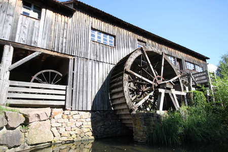 old water mill in the French country, Alsaceの写真素材