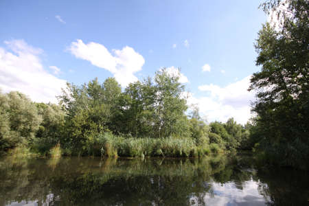 country lake landscape, Alsace, Franceの写真素材