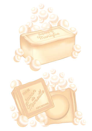 different marseille soap barsのイラスト素材