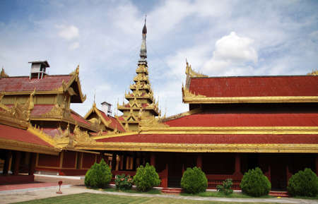 Royal palace courtyard in Mandalay, Myanmarのeditorial素材