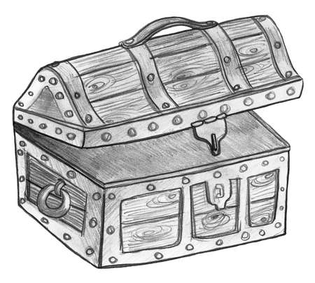 old trunk penciledの写真素材