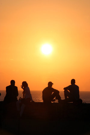 people at sunset
